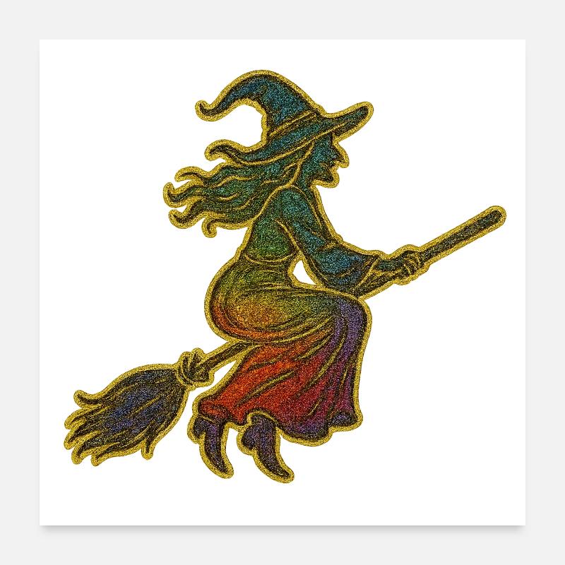 Rainbow Witches' Flight Poster 24" x 24" (60x60 cm)