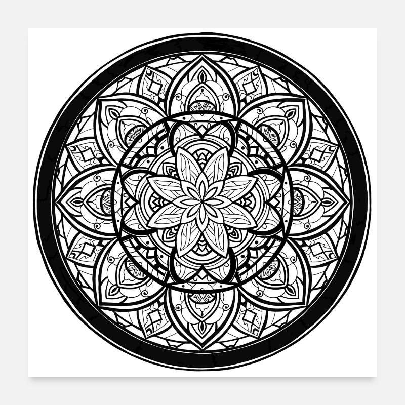 Mandala Kontur  Poster 60x60 cm