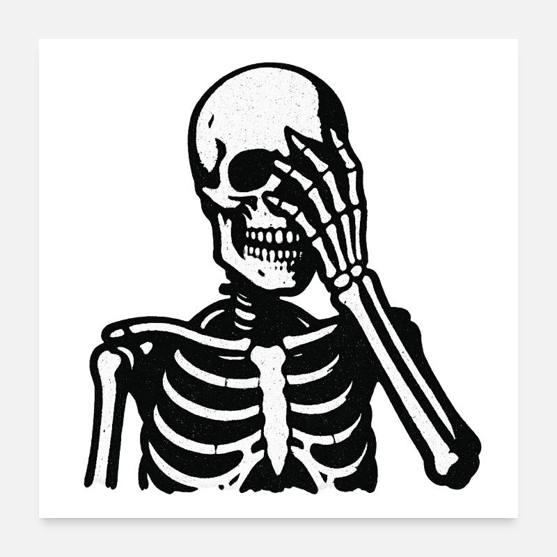 Skelett-Hand Augenblick | Oh Mann Poster 60x60 cm