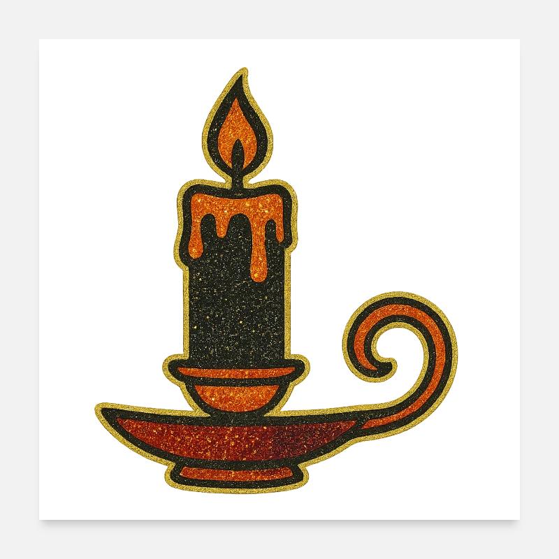 Flammendes Öllampen-Design Poster 60x60 cm