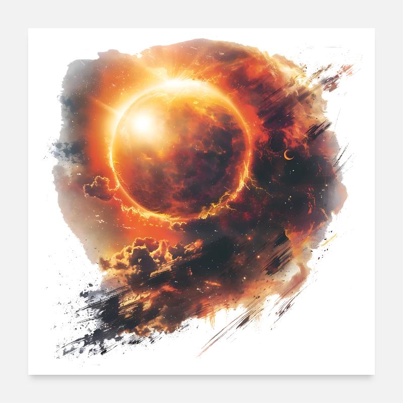 Sunfire Orb Art Poster 24" x 24" (60x60 cm)