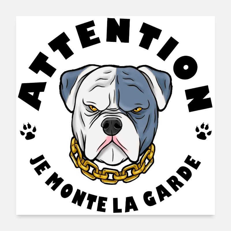 Pitbull dog Be careful, I'm standing guard Poster 24" x 24" (60x60 cm)