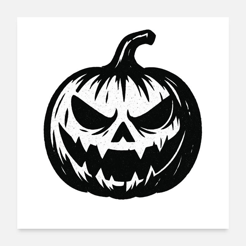 Dunkler Halloween Kürbis-Sketch Poster 60x60 cm