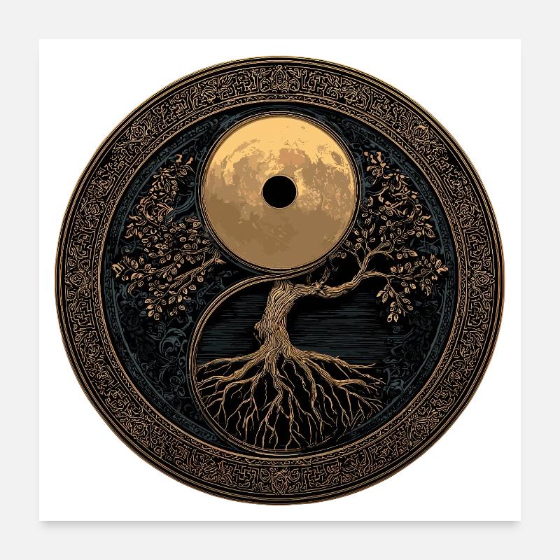 Baum des Lebens - Medaille Poster 60x60 cm