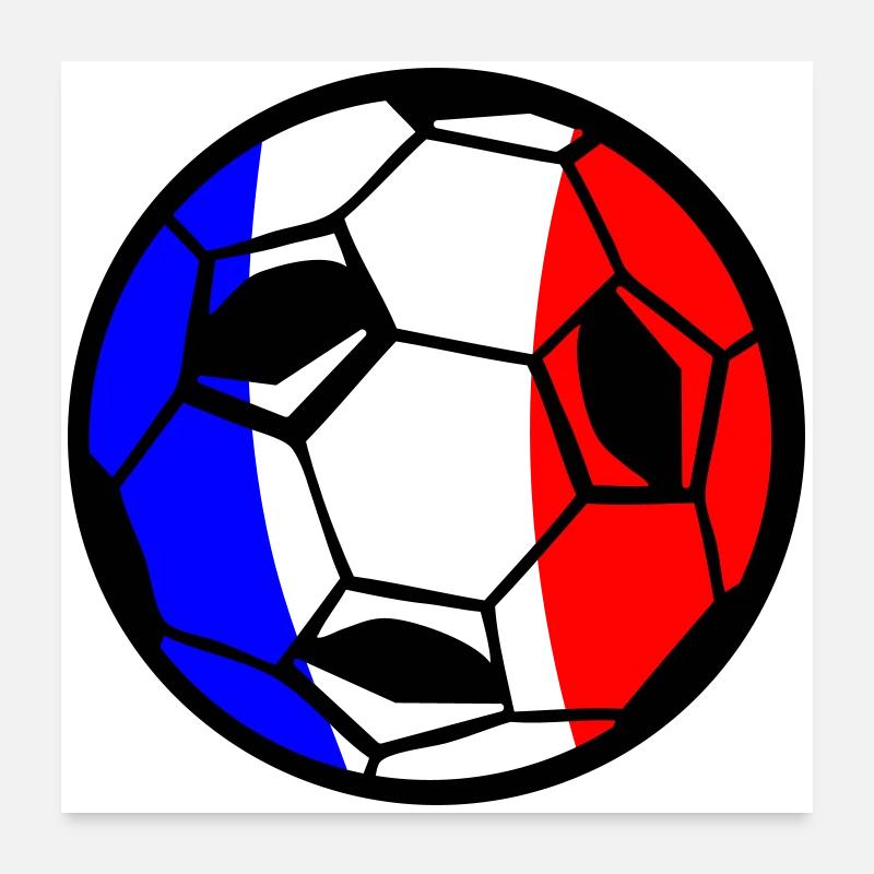 Fußball Frankreich - Poster 60x60 cm - Weiß