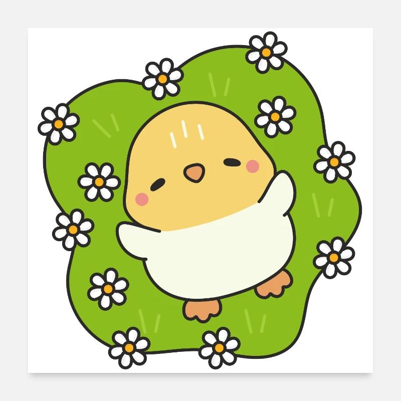 Flowering Spring Chick Poster 24" x 24" (60x60 cm)