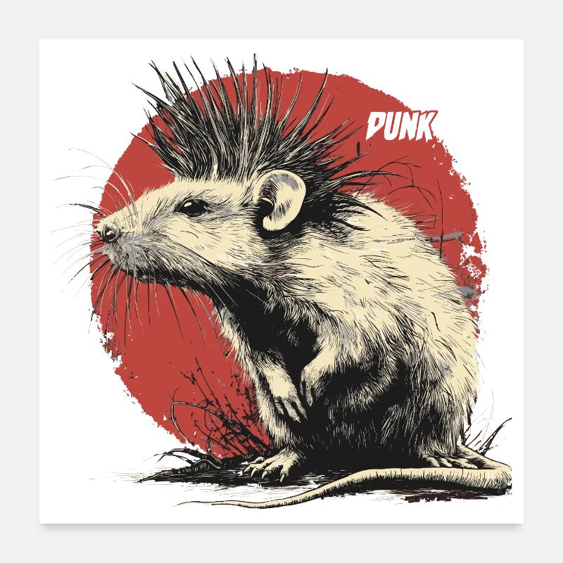 Punk Rock Rat Poster 24" x 24" (60x60 cm)