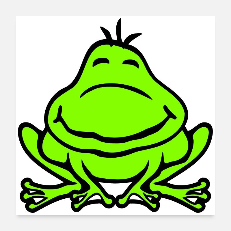 Frog Toad Smiles Funny Comic Happy Cute Poster 24" x 24" (60x60 cm)