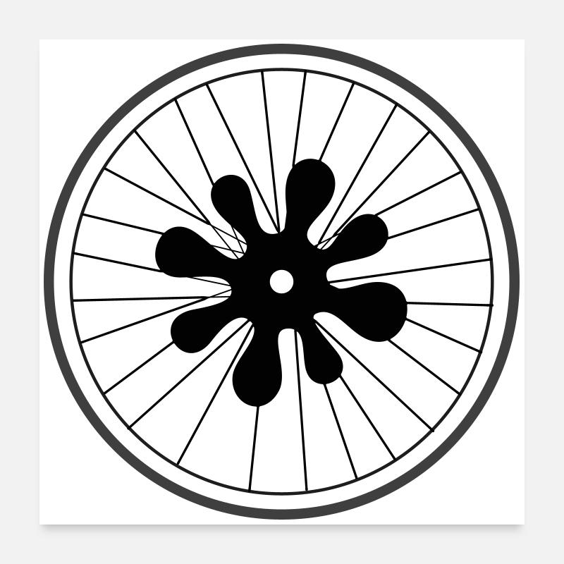 Roue de teinture de Cean - Poster 60 x 60 cm - blanc