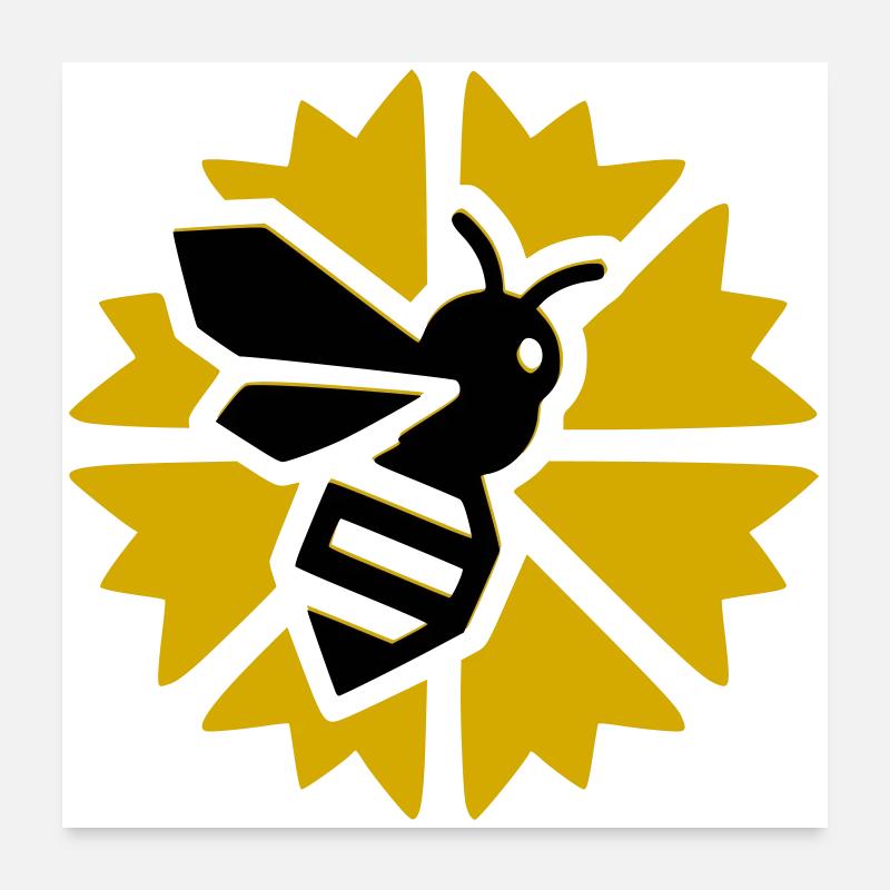 Graphique de l’abeille du soleil Poster 60 x 60 cm
