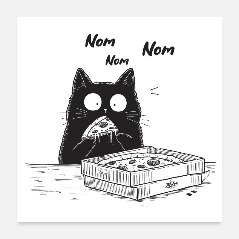 Nom Nom Katze Poster 60x60 cm