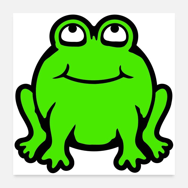 Frog toad smiles funny looks up Poster 24" x 24" (60x60 cm)