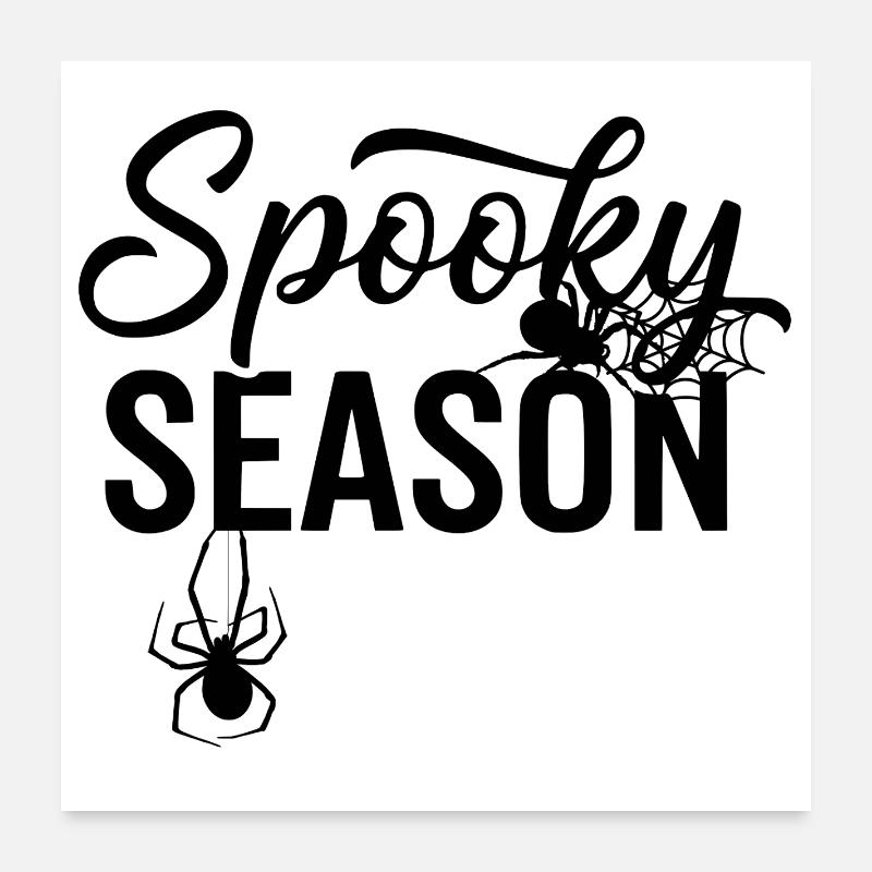 Illustration d’araignée de saison effrayante Poster 60 x 60 cm