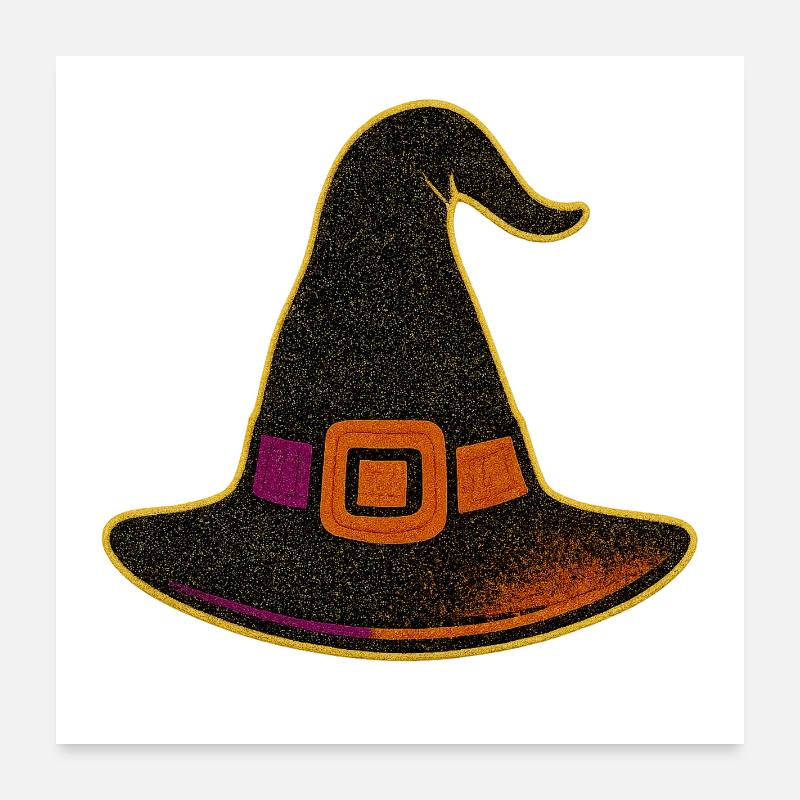 Funkelnder Hexenhut Glitter Poster 60x60 cm