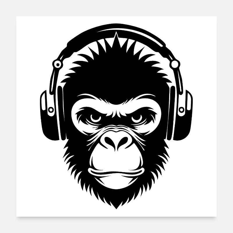 Chemise Street Monkey Head Dance Edition Poster 60 x 60 cm