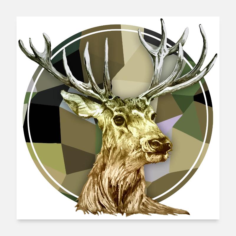 Hirsch Poster 60x60 cm
