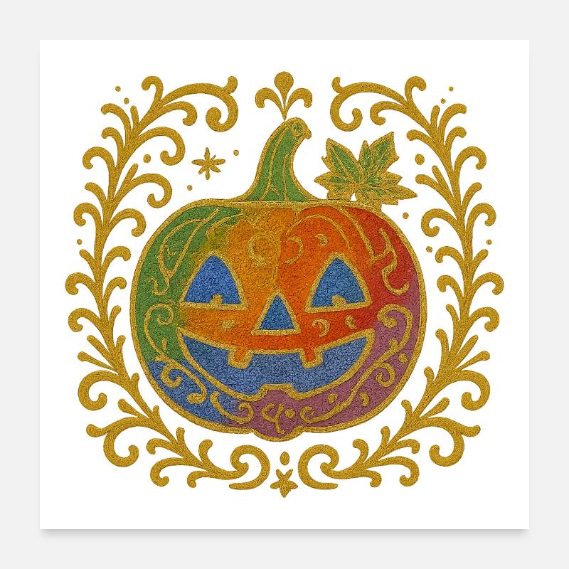 Ornamented glitter pumpkin Poster 24" x 24" (60x60 cm)