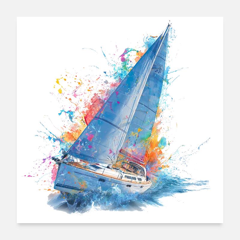 Segeltraum Farbexplosion Poster 60x60 cm