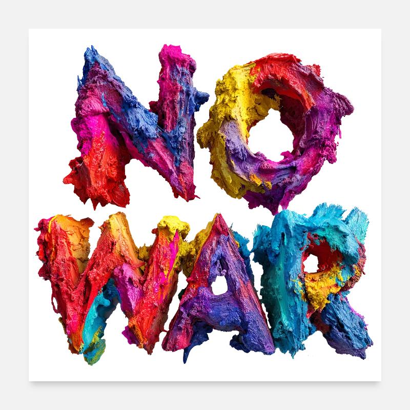 No War Farbexplosion Poster 60x60 cm