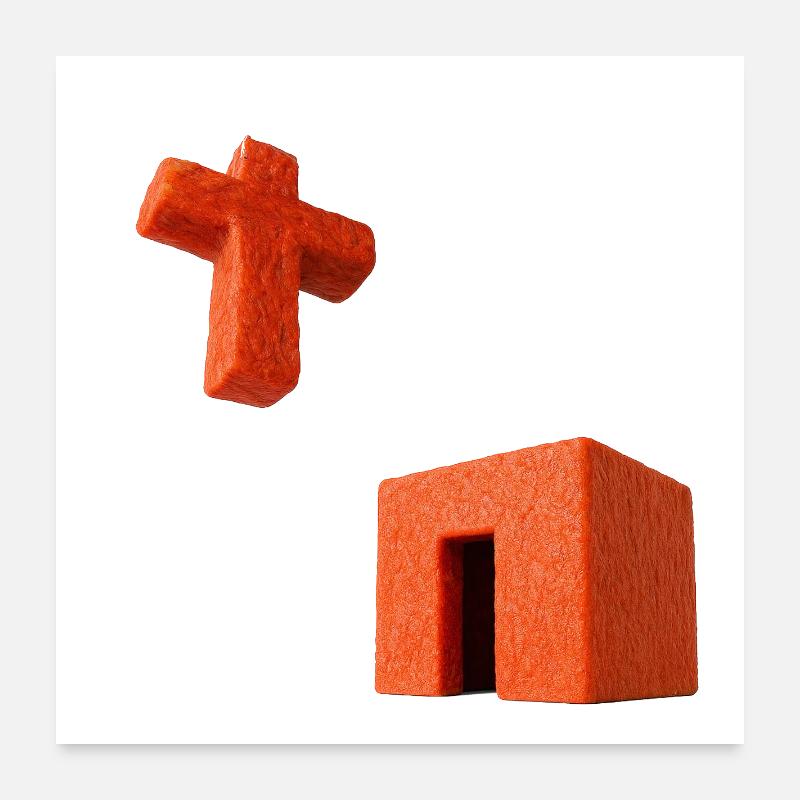 Crucifix Kaaba Poster 24" x 24" (60x60 cm)