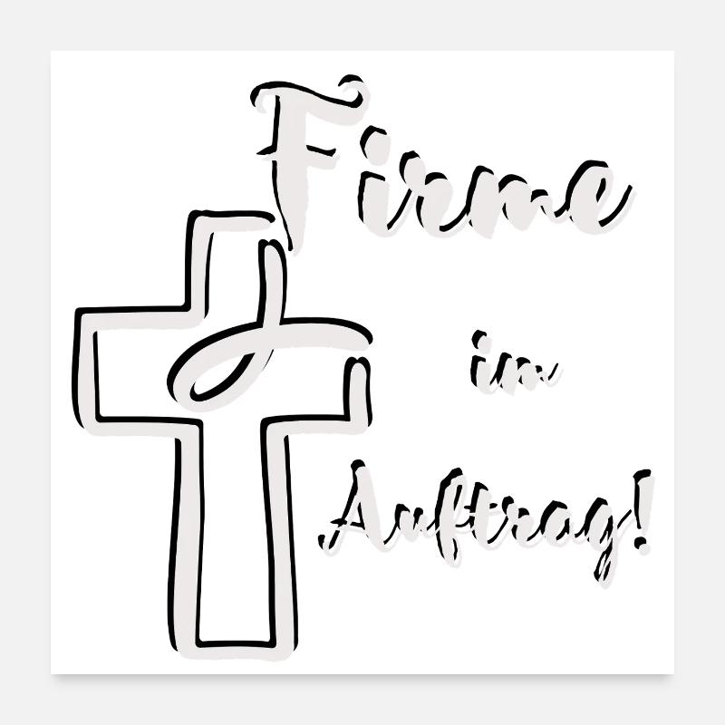 Firme on behalf of Confirmation Fish Cross light - Poster 24" x 24" (60x60 cm) - white