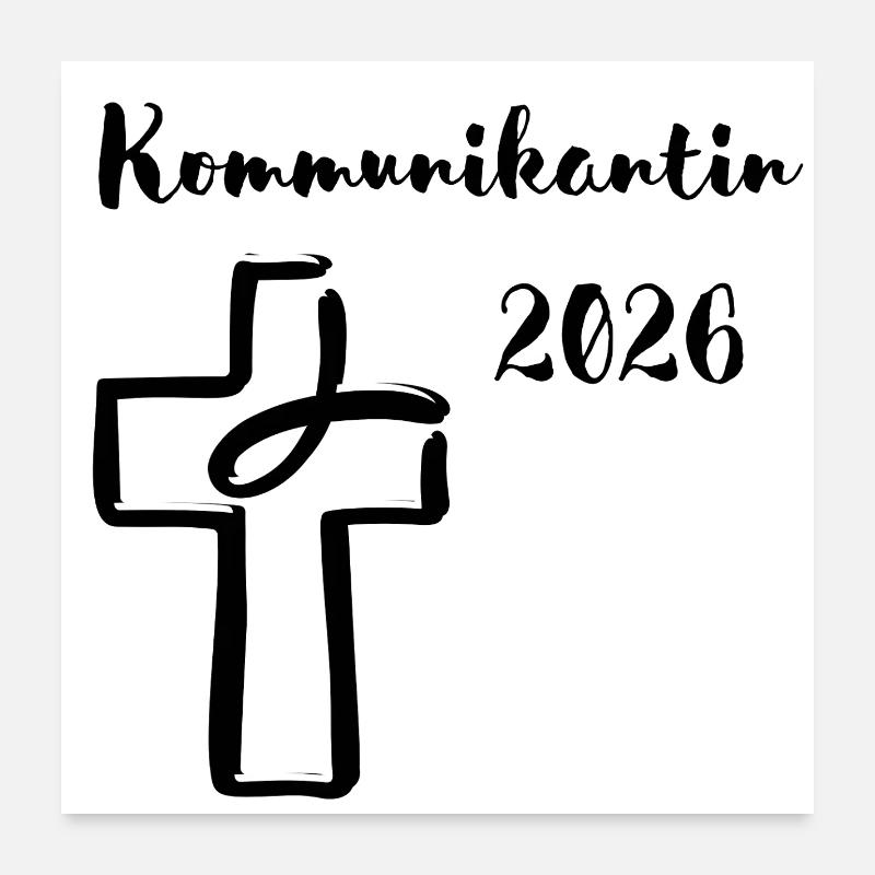 Communicant 2026 Initial Communication Fish Cross Poster 24" x 24" (60x60 cm)