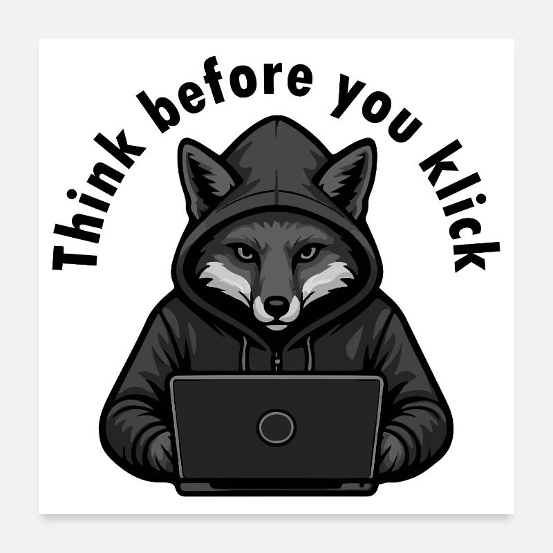 Think Before You Click - Cyber Security Poster 24" x 24" (60x60 cm)