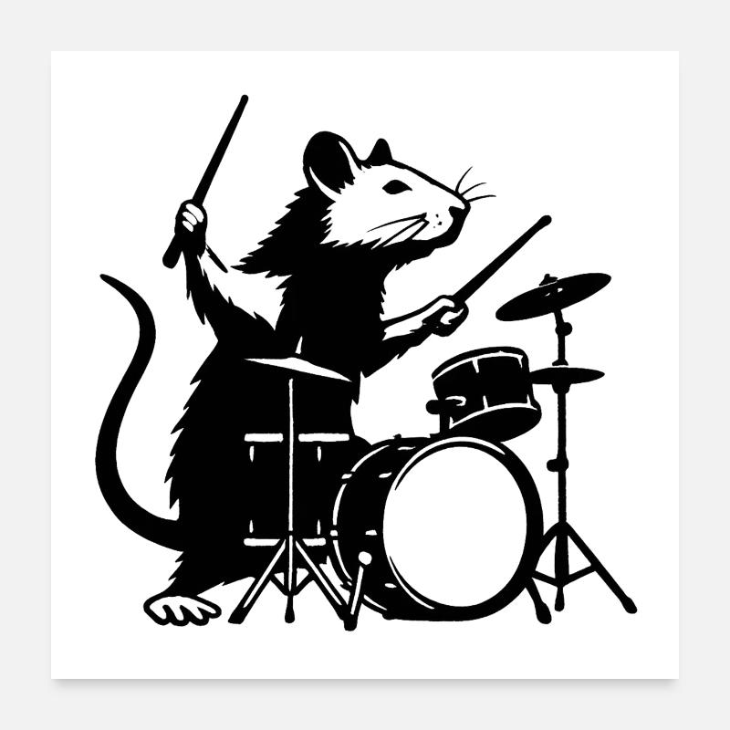 Drum rat in the spotlight Poster 24" x 24" (60x60 cm)