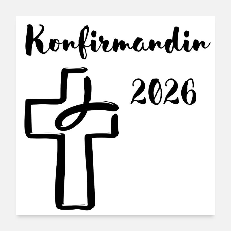 Confirmation 2026 Confirmation Croix et Poisson Poster 60 x 60 cm