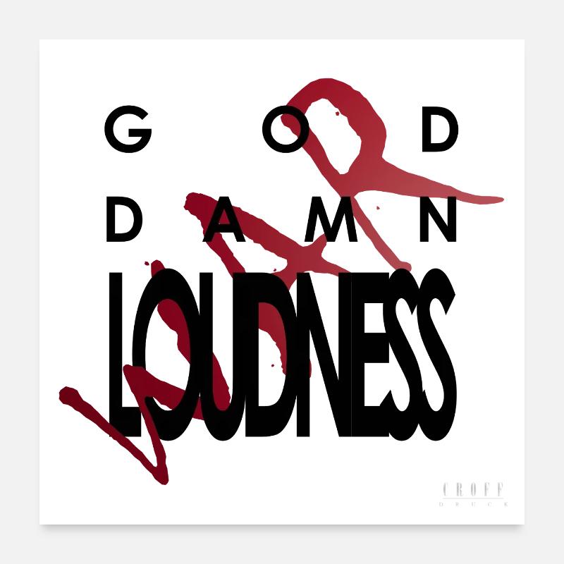 God Damn Loudness War - Poster 60x60 cm - Weiß