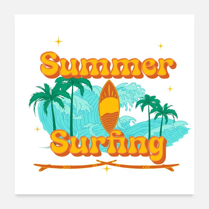 Surfing Poster 24" x 24" (60x60 cm)