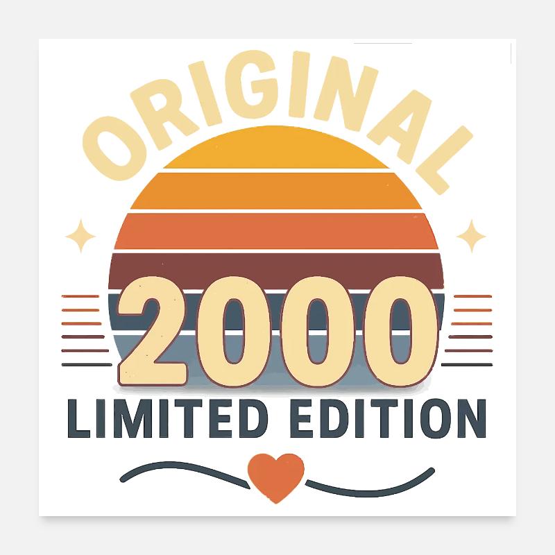 Sunset Original 2000 Edition Limitée Né en 2000  Poster 60 x 60 cm