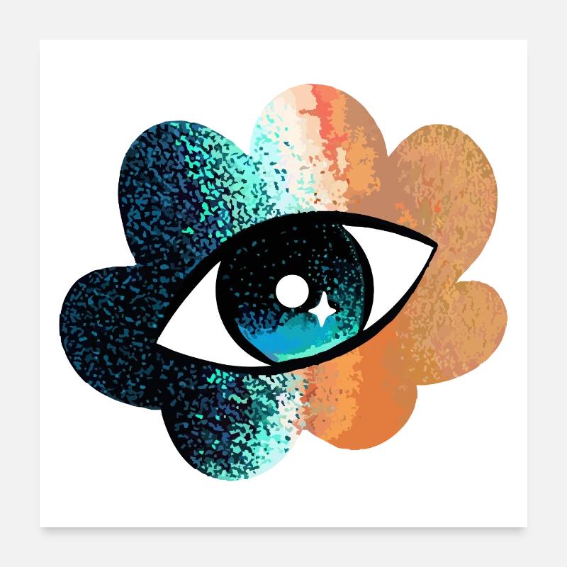 Kosmische Augenblüte Poster 60x60 cm