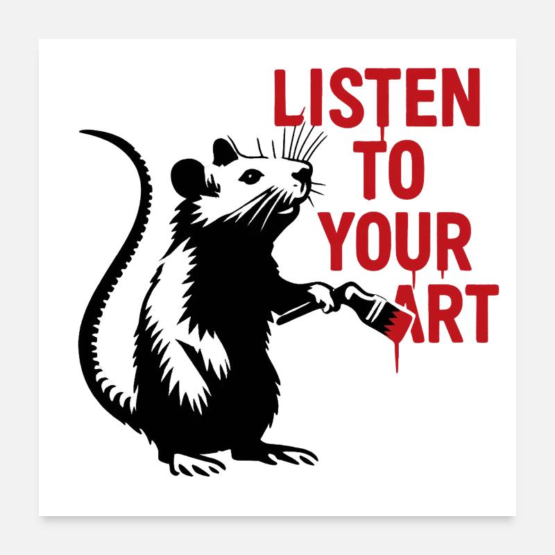 Ratte malt deine Kunst Poster 60x60 cm