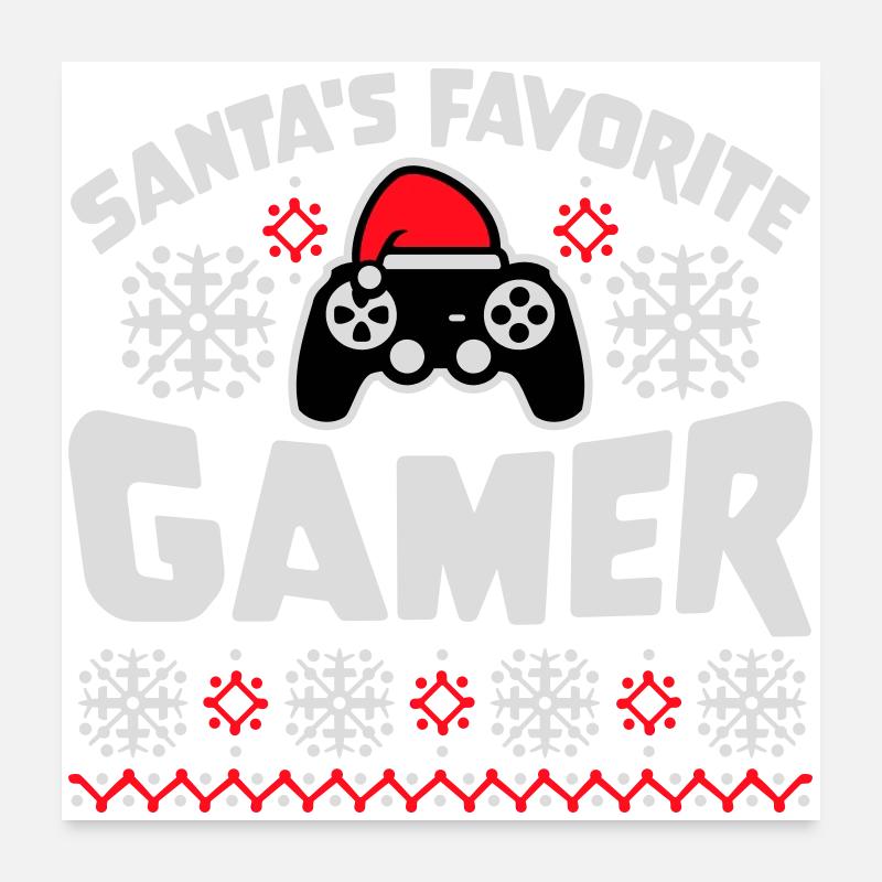Santa's Favorite Gamer Controller Weihnachten Nerd Poster 60x60 cm