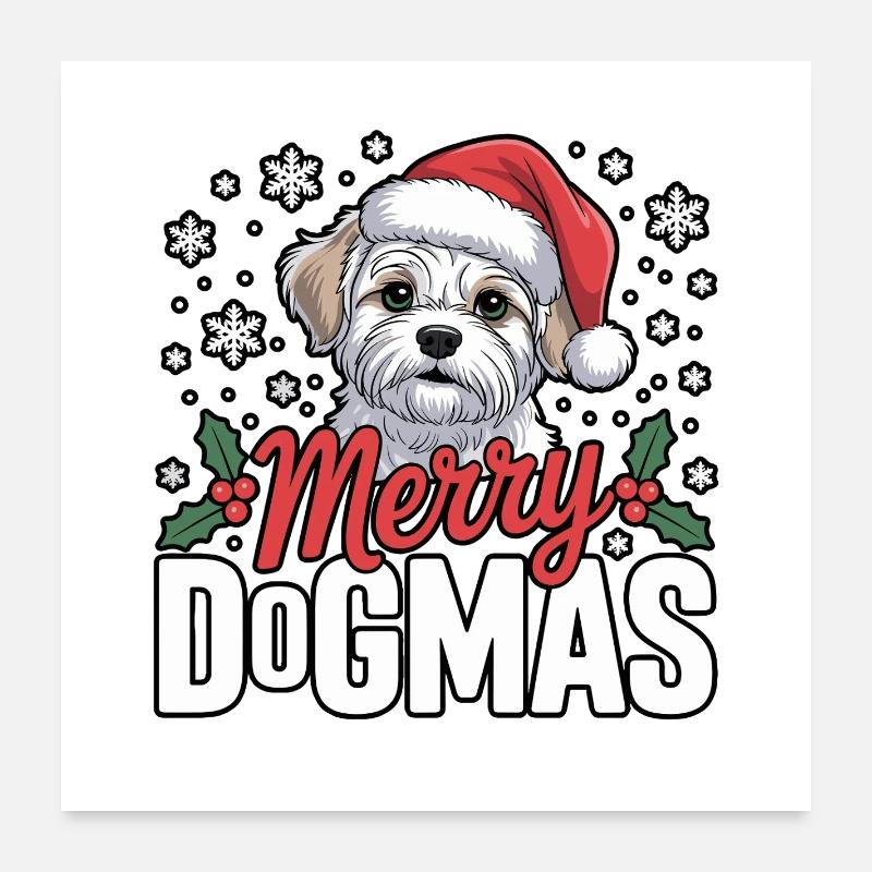 Merry Dogmas Chien Design Poster 60 x 60 cm