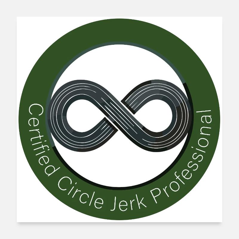 Professionnel certifié Circle Jerk - Poster 60 x 60 cm - blanc