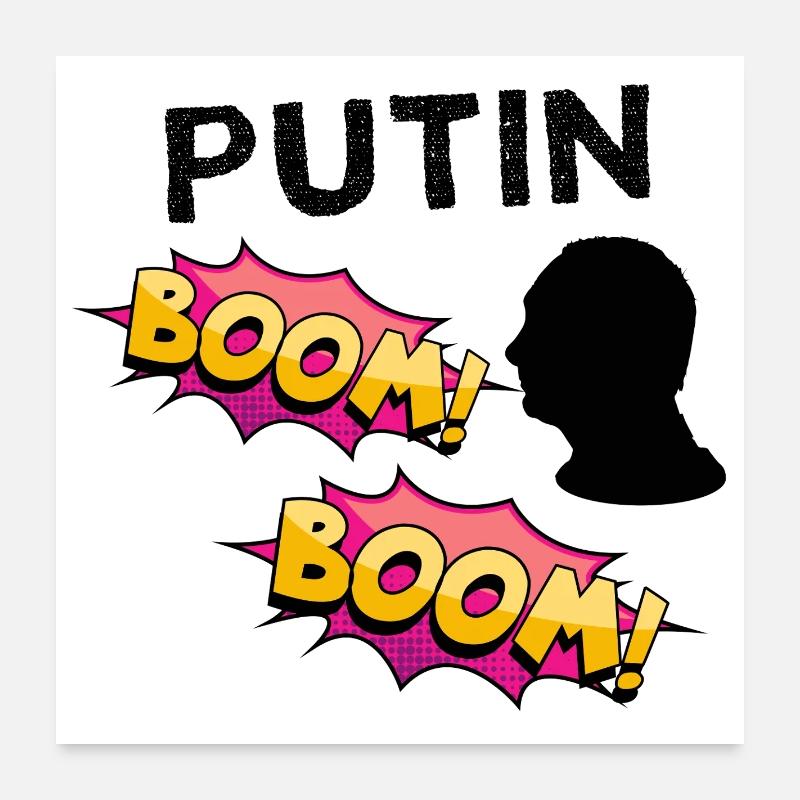 Putin BOOM COMIC-Buch Explosion der Farben Poster 60x60 cm