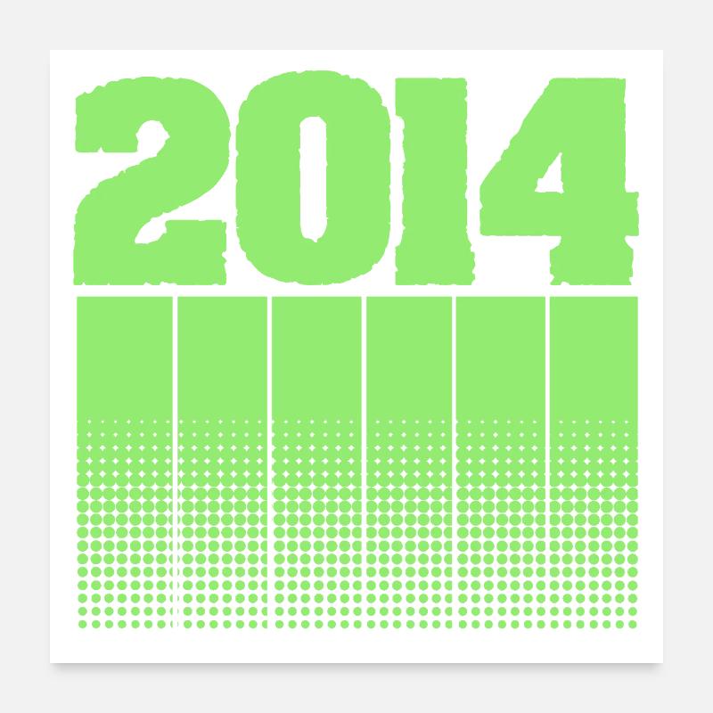 2014 2014 - Poster 60x60 cm - Weiß