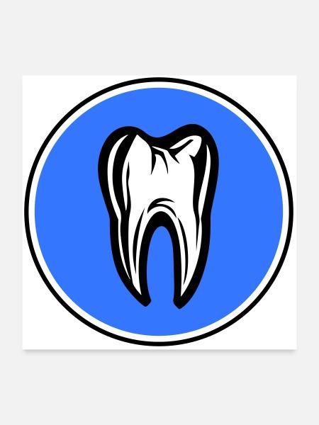 Icône de dentiste dentaire dentaire - Poster 60 x 60 cm - blanc - Devant