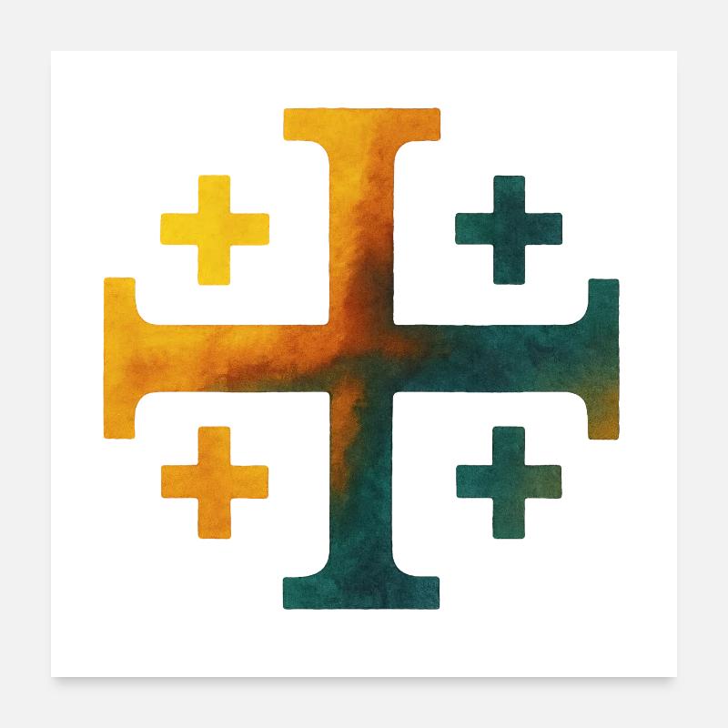 Croix de Kairos (Croix de Jérusalem) – Cabane forestière Poster 60 x 60 cm