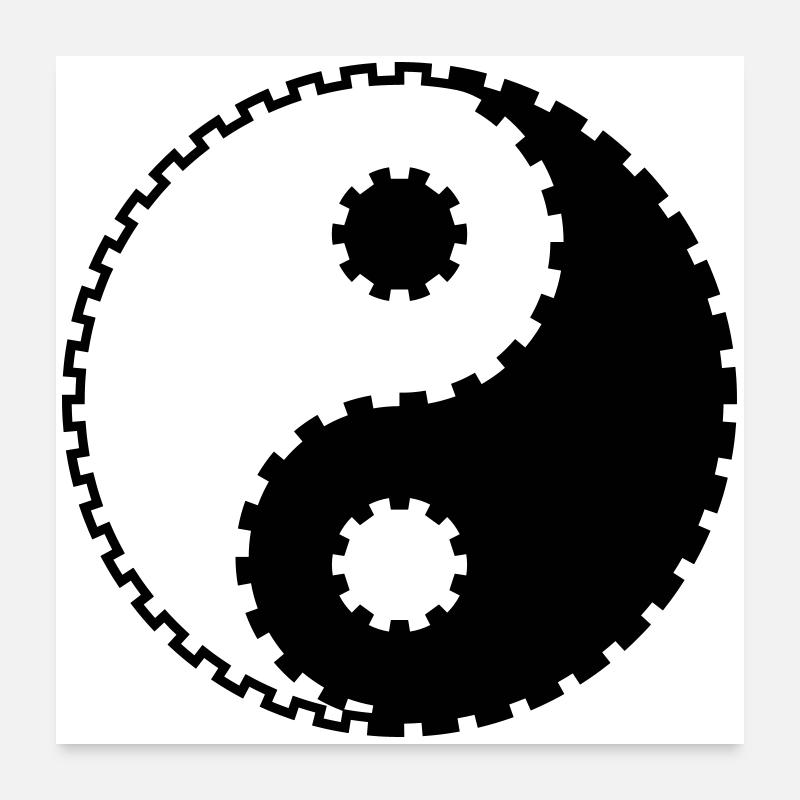 Yin Yang Gear – Asian Balance & Technique Poster 24" x 24" (60x60 cm)