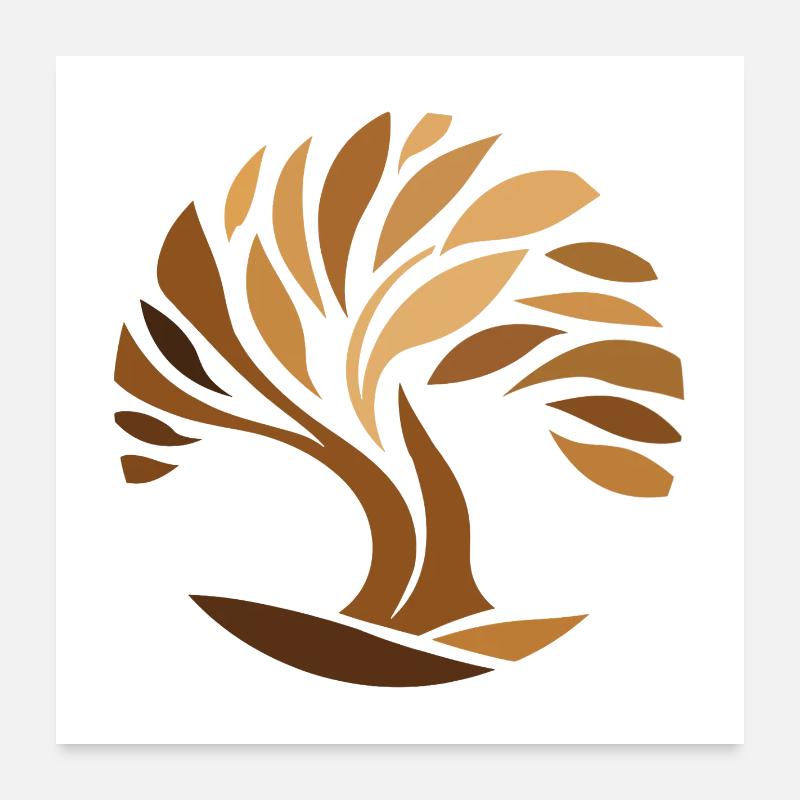arbre de vie, connexion avec la nature - Poster 60 x 60 cm - blanc