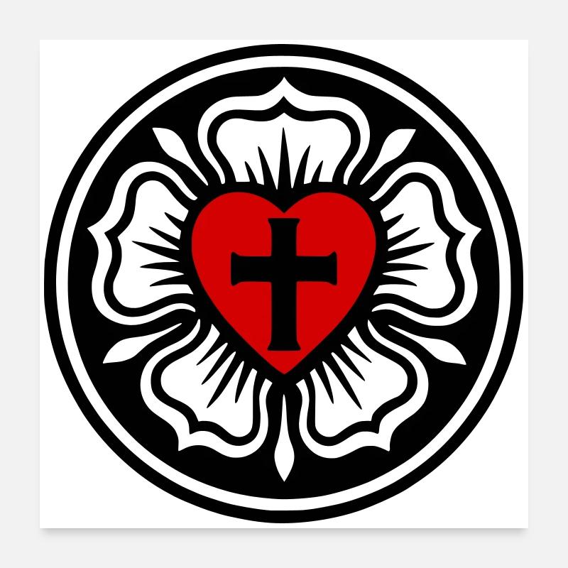 Rose luthérienne Poster 60 x 60 cm