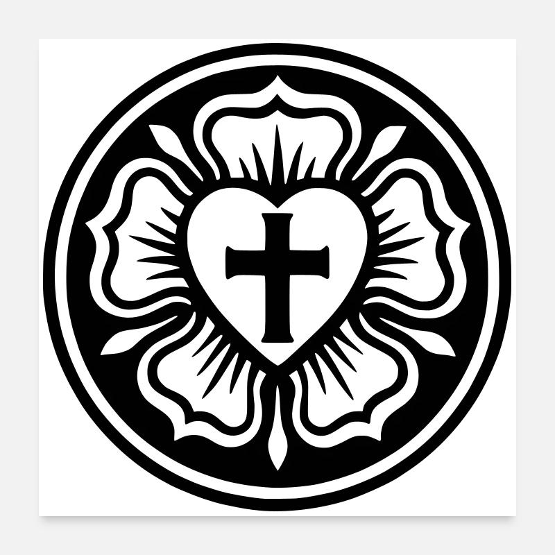 Lutheran Rose Poster 24" x 24" (60x60 cm)