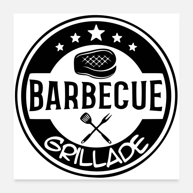 BBQ grill logo Poster 24" x 24" (60x60 cm)