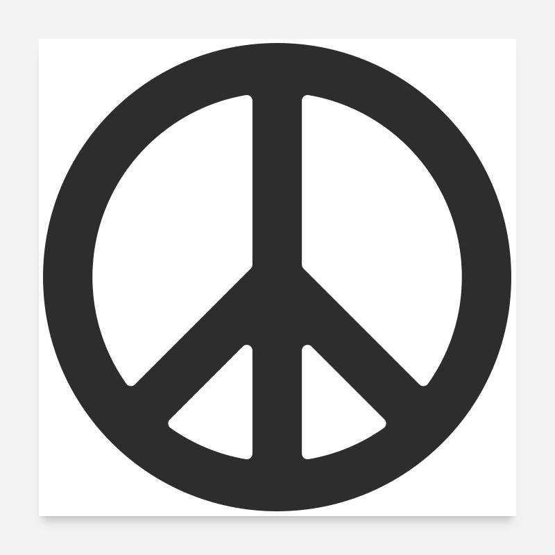 Peace symbol in minimal style Poster 24" x 24" (60x60 cm)