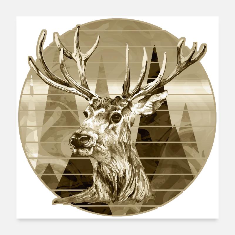 Hirsch Poster 60x60 cm
