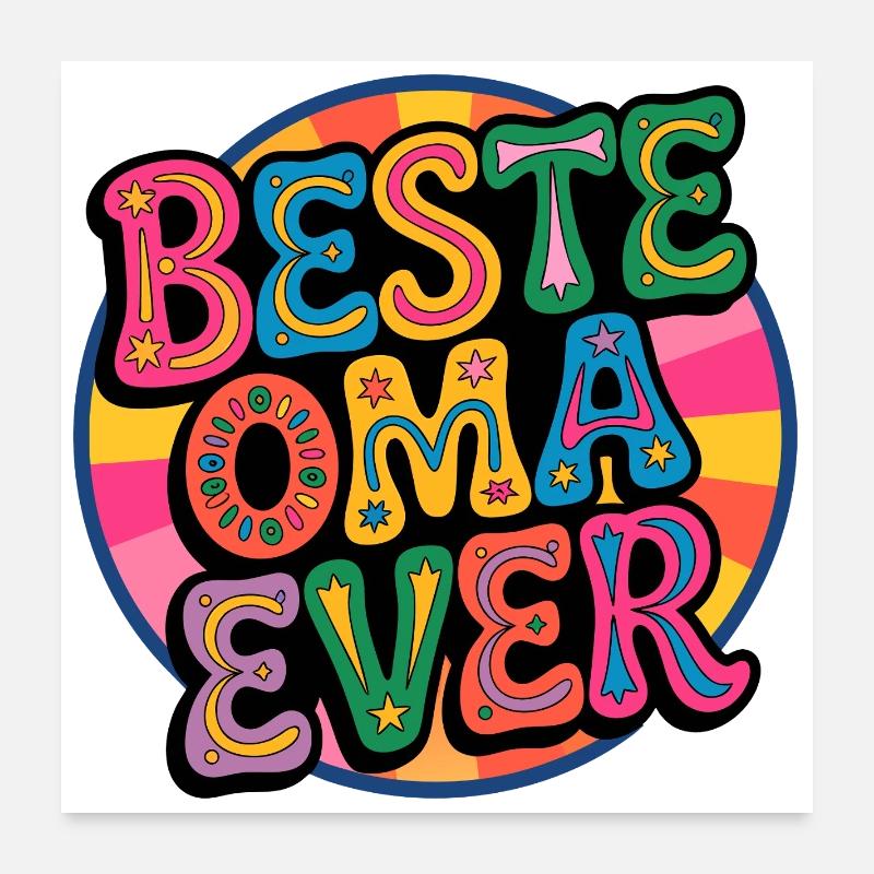 Beste Oma Ever Poster 60x60 cm