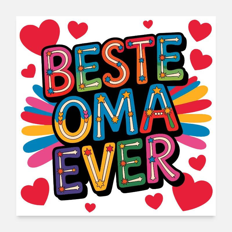 Beste Oma Ever Poster 60x60 cm